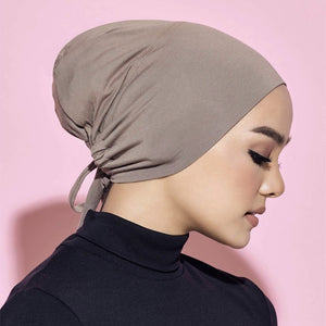 2021 Fashion Modal Muslim Inner Hijab Cap Stretch Women Underscarf Bonnet Solid Color Islamic Turban Headband Hat Adjustable