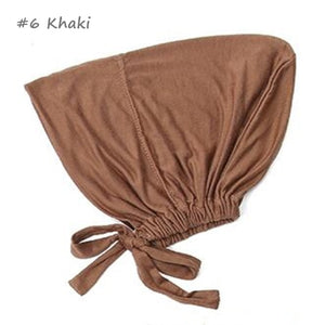 2021 Fashion Modal Muslim Inner Hijab Cap Stretch Women Underscarf Bonnet Solid Color Islamic Turban Headband Hat Adjustable