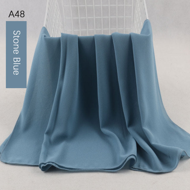 Good Stitching Stitch Plain High Quality Premium Heavy Chiffon Hijab Scarf Malaysian Women&#39;s Scarves Hijabs Long Shawl Shawls