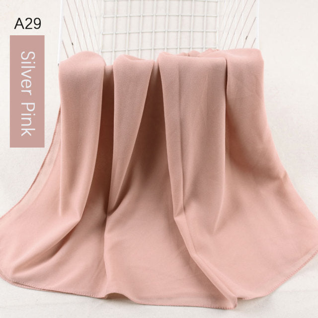 Good Stitching Stitch Plain High Quality Premium Heavy Chiffon Hijab Scarf Malaysian Women&#39;s Scarves Hijabs Long Shawl Shawls