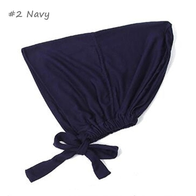 2021 Fashion Modal Muslim Inner Hijab Cap Stretch Women Underscarf Bonnet Solid Color Islamic Turban Headband Hat Adjustable