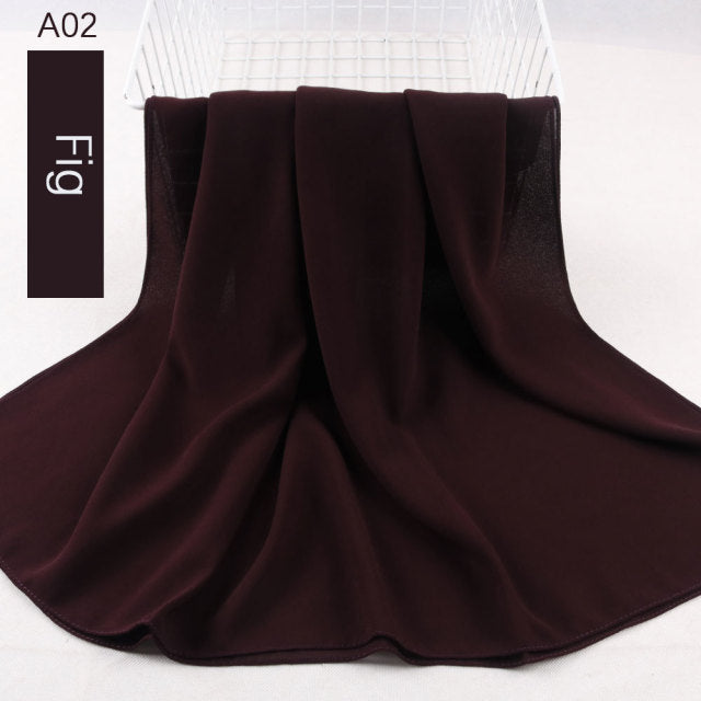 Good Stitching Stitch Plain High Quality Premium Heavy Chiffon Hijab Scarf Malaysian Women&#39;s Scarves Hijabs Long Shawl Shawls