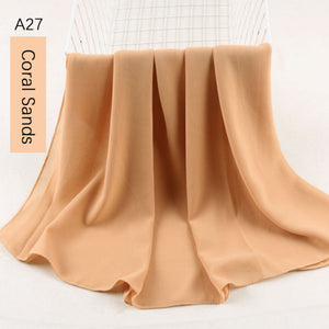 Good Stitching Stitch Plain High Quality Premium Heavy Chiffon Hijab Scarf Malaysian Women&#39;s Scarves Hijabs Long Shawl Shawls